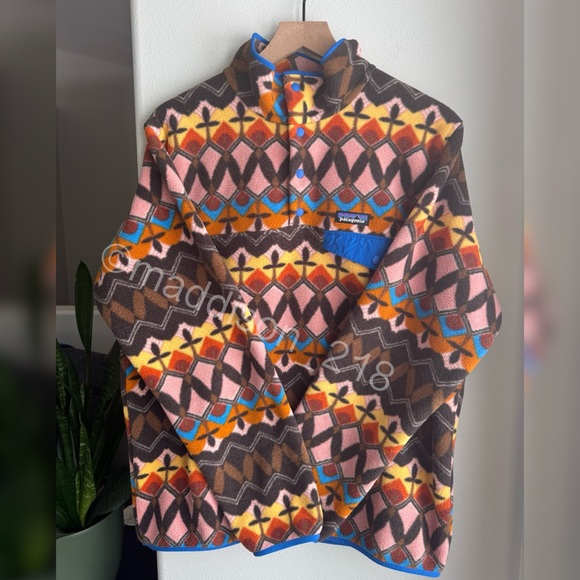 Patagonia Synchilla Snap-T Fleece Large Companions Big Anthos Pink Brown L - Picture 6 of 8